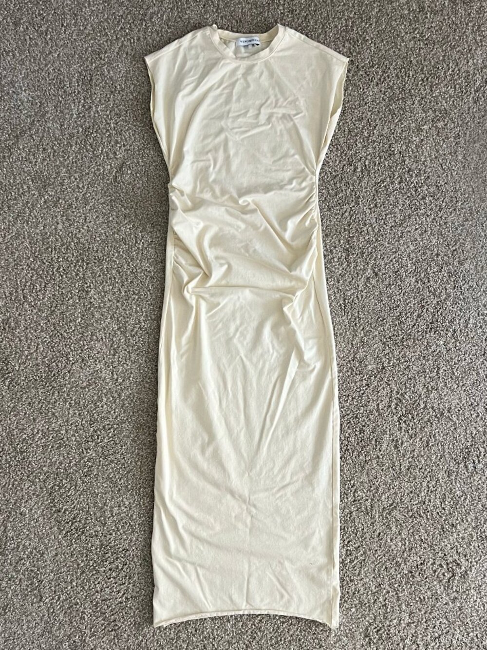 WeWoreWhat Cream Midi T-Shirt Dress